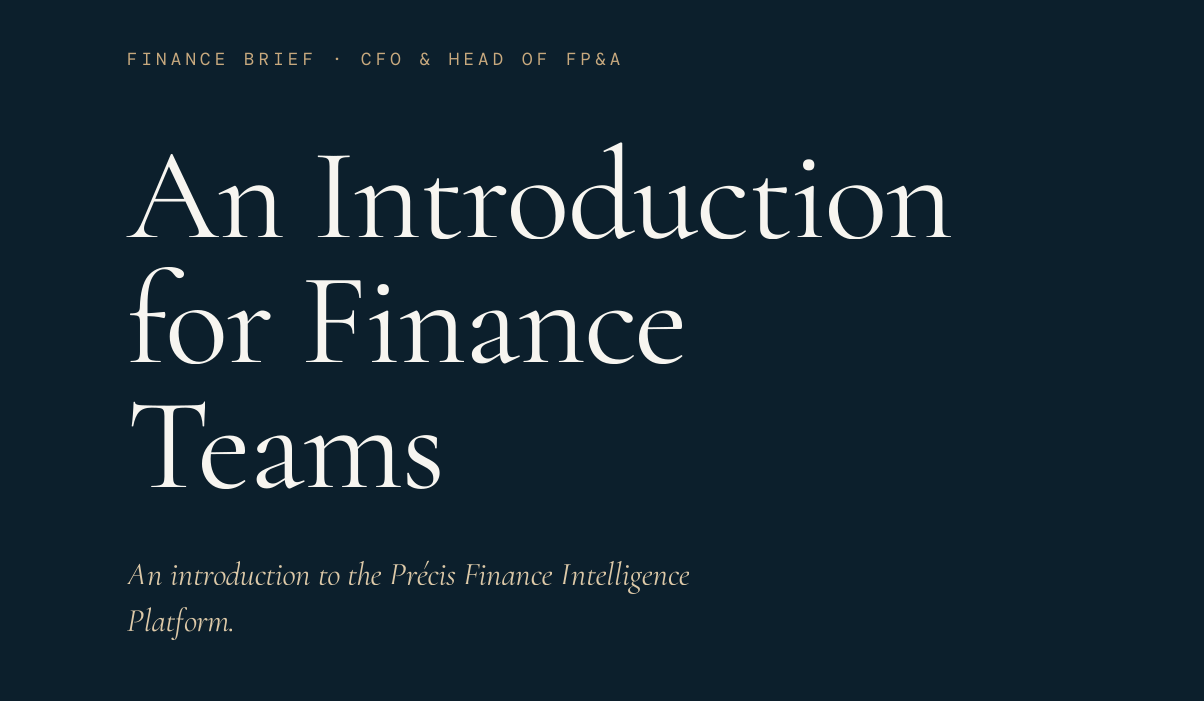 Finance brief cover
